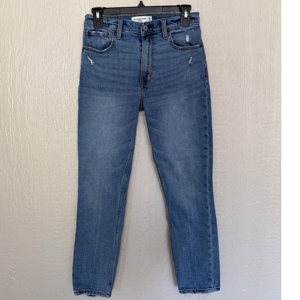 Abercrombie & Fitch The Skinny High Rise Distressed Jeans Medium Wash 26/2S